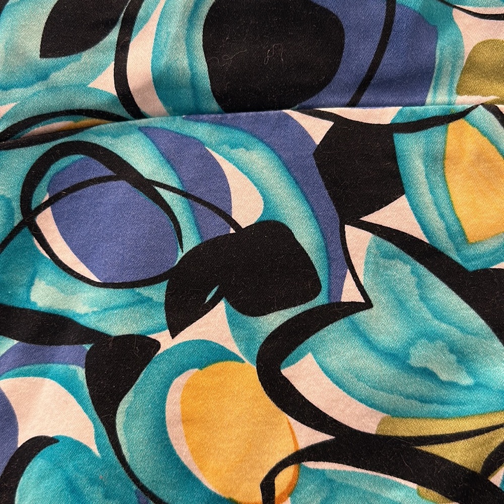Adrianna Papell Multicolor Teal Blue Yellow Printed Sheath Dress - Picture 2 of 12